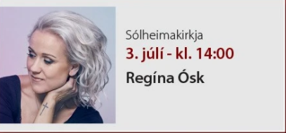 Regína Ósk á Sólheimum 3. júlí kl. 14:00